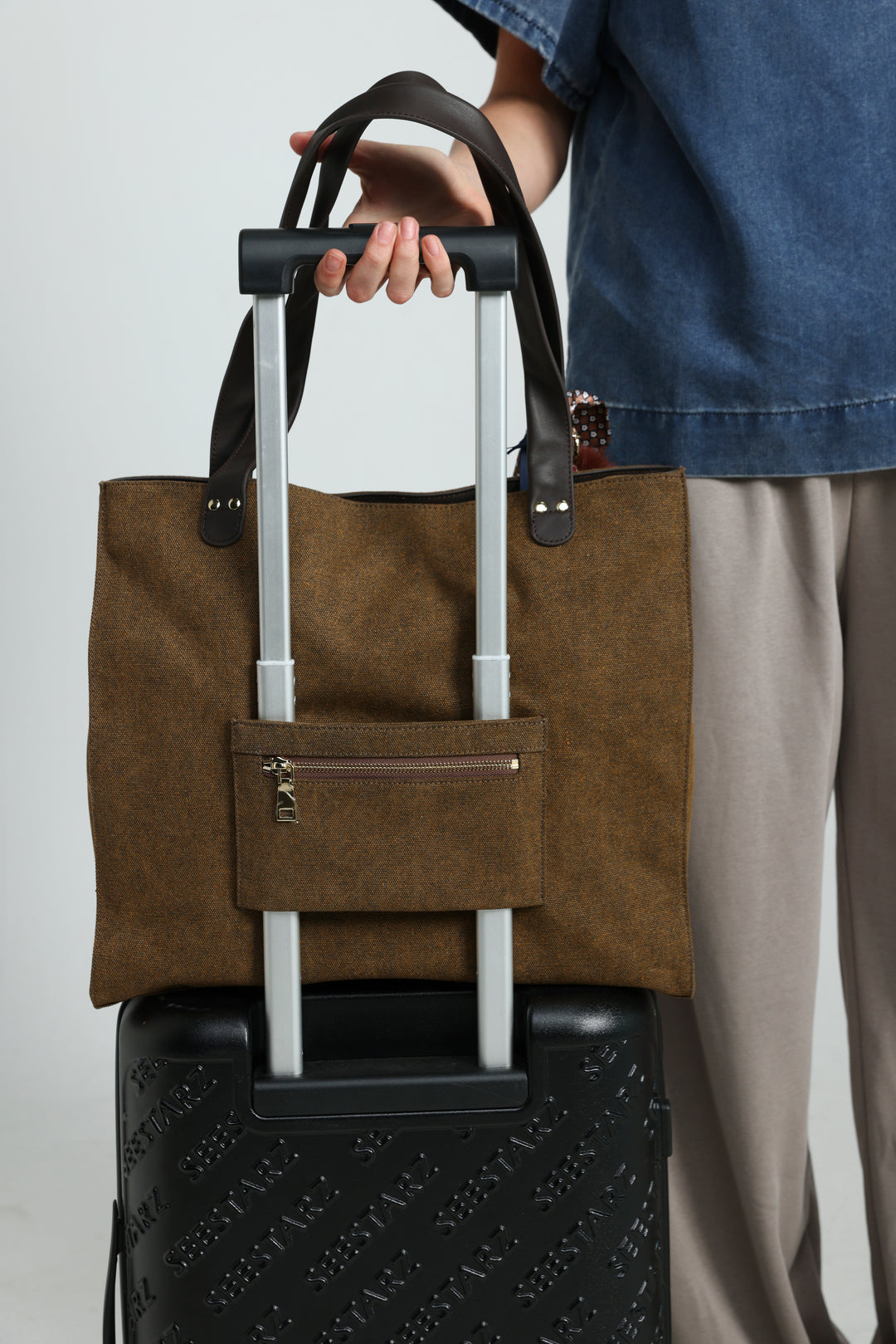 Brown Travel Tote Bag