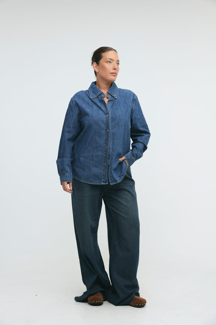 Leo Blue Denim Buttoned Shirt