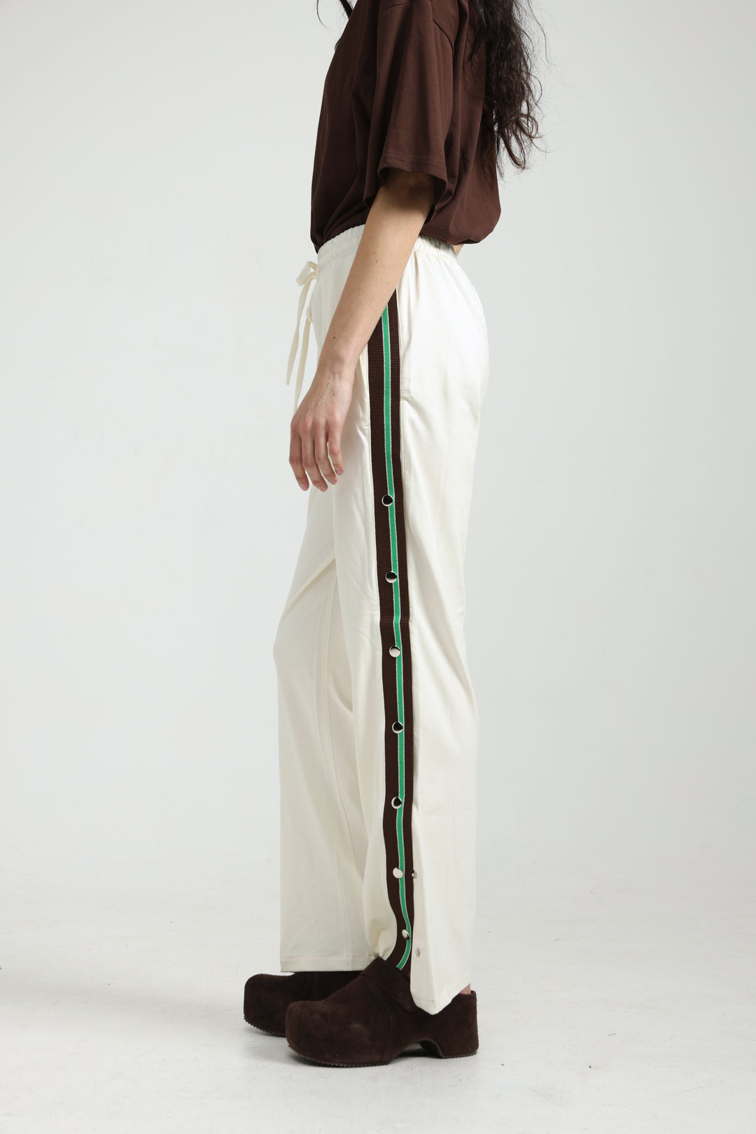 Popper Cream/Green Joggers