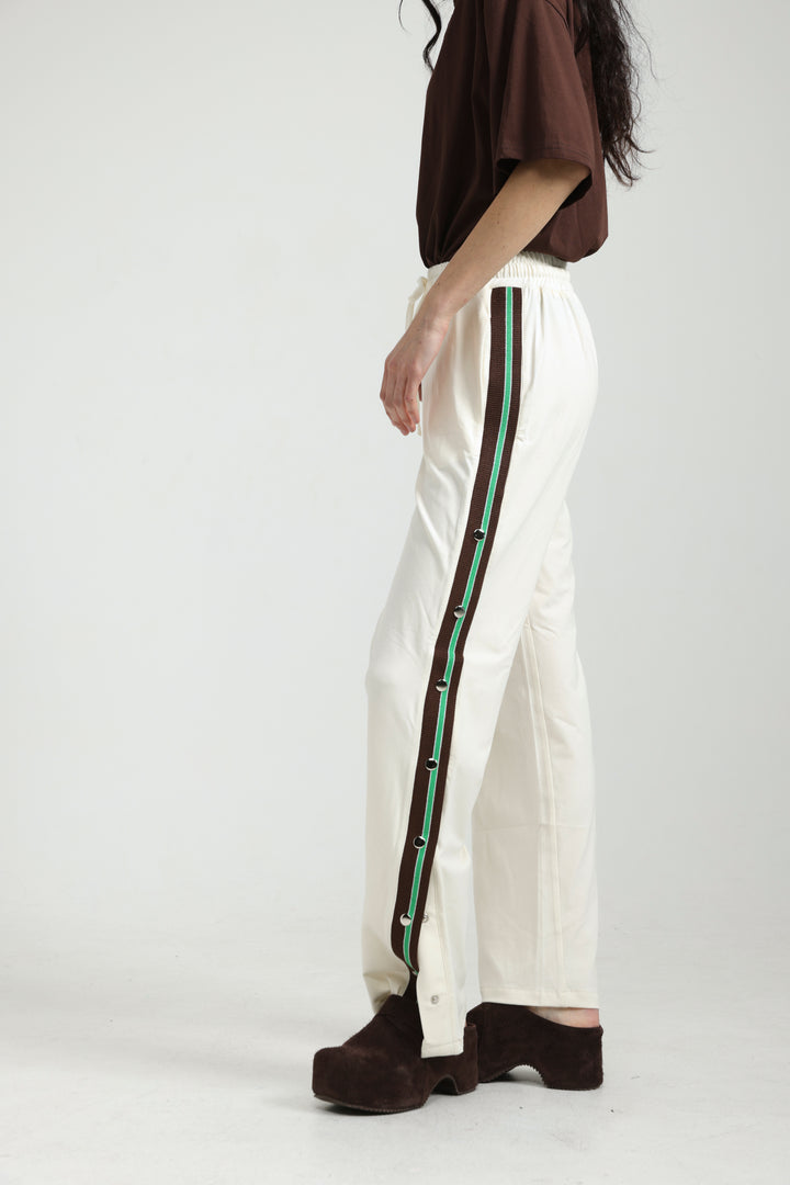 Popper Cream/Green Joggers