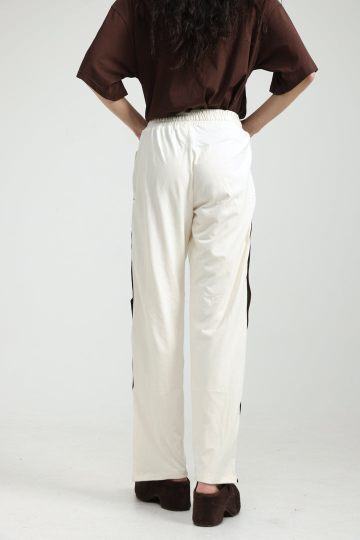 Popper Cream/Green Joggers