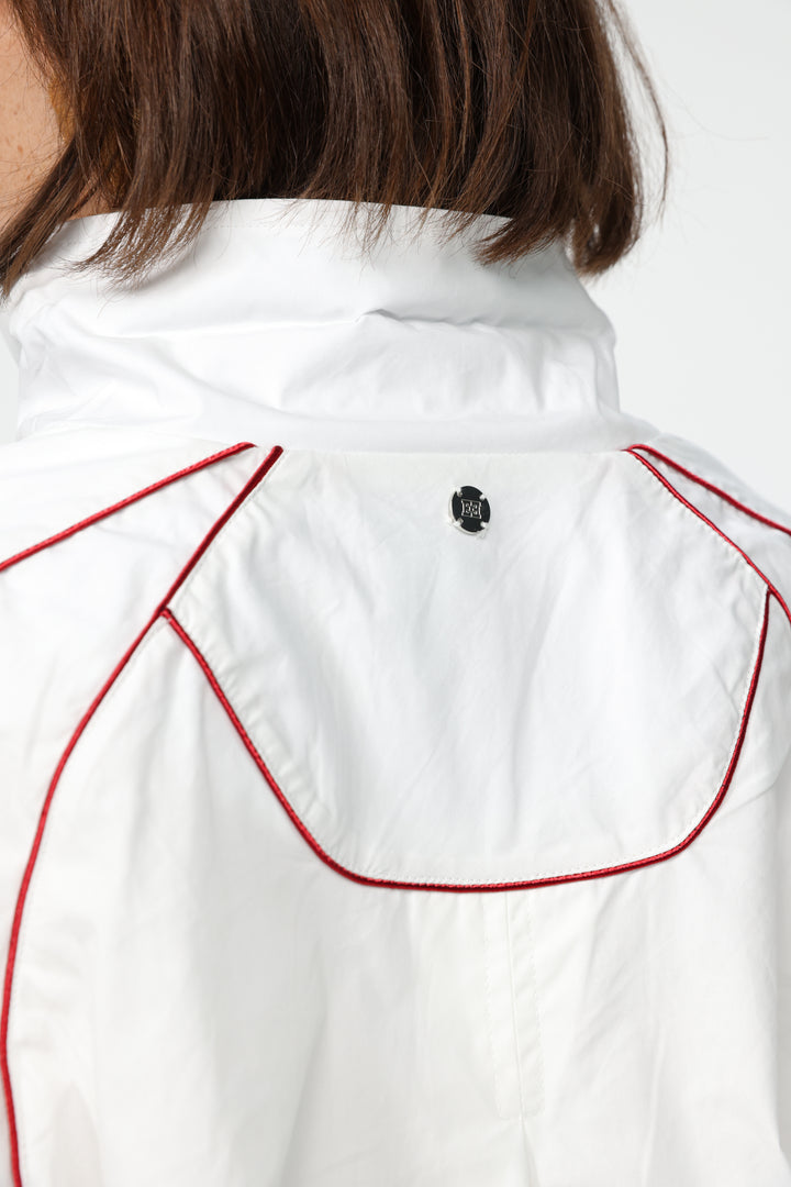 White Piped Buttoned Shirt