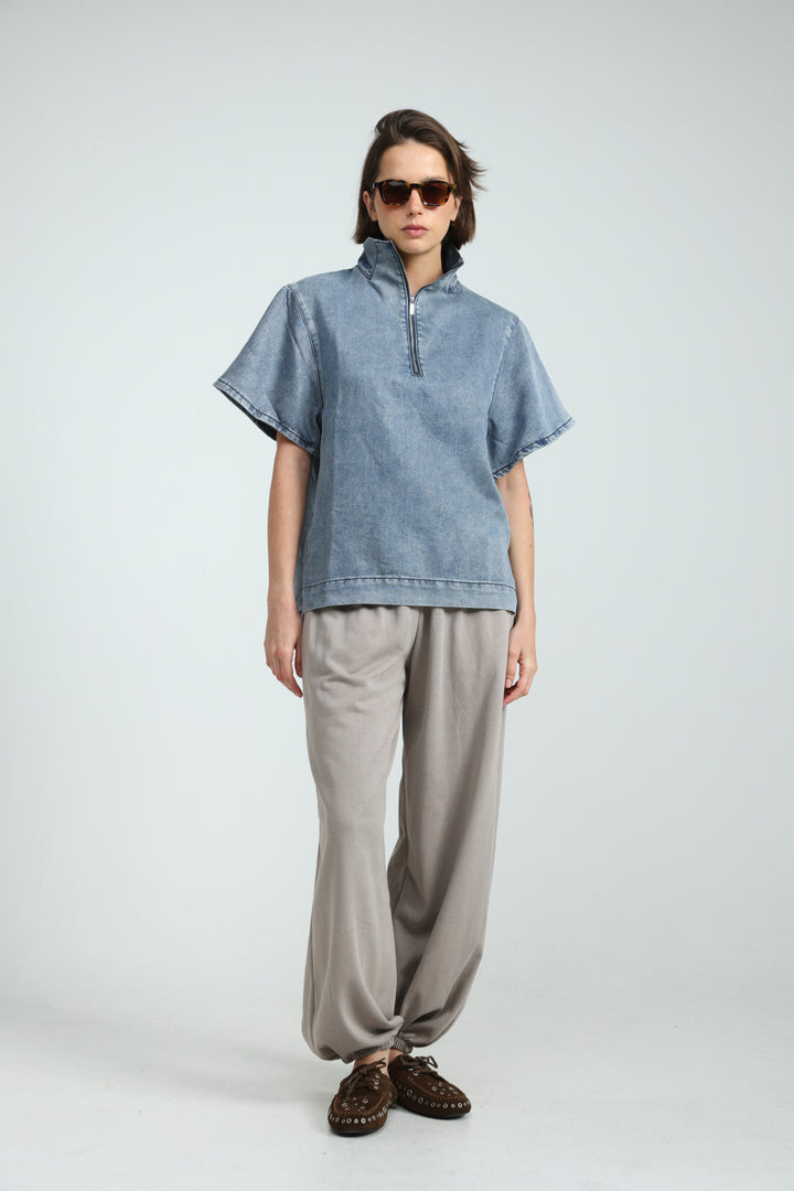 Adamon Light Blue Denim Polo