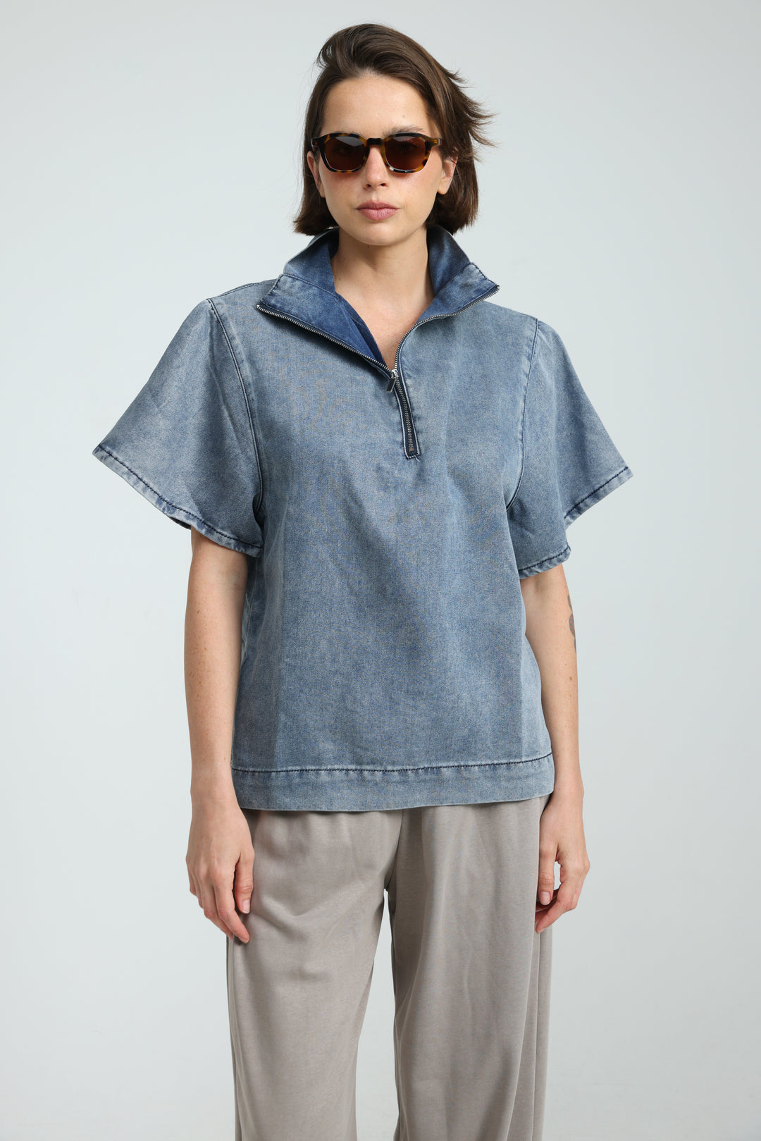 Adamon Light Blue Denim Polo