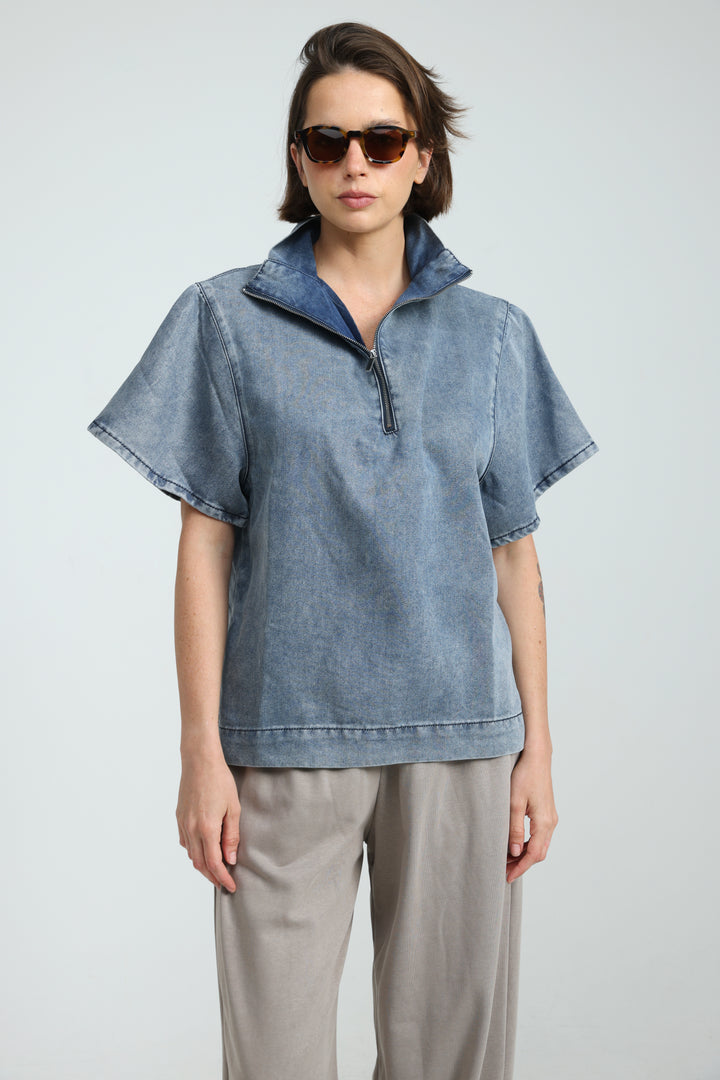 Adamon Light Blue Denim Polo