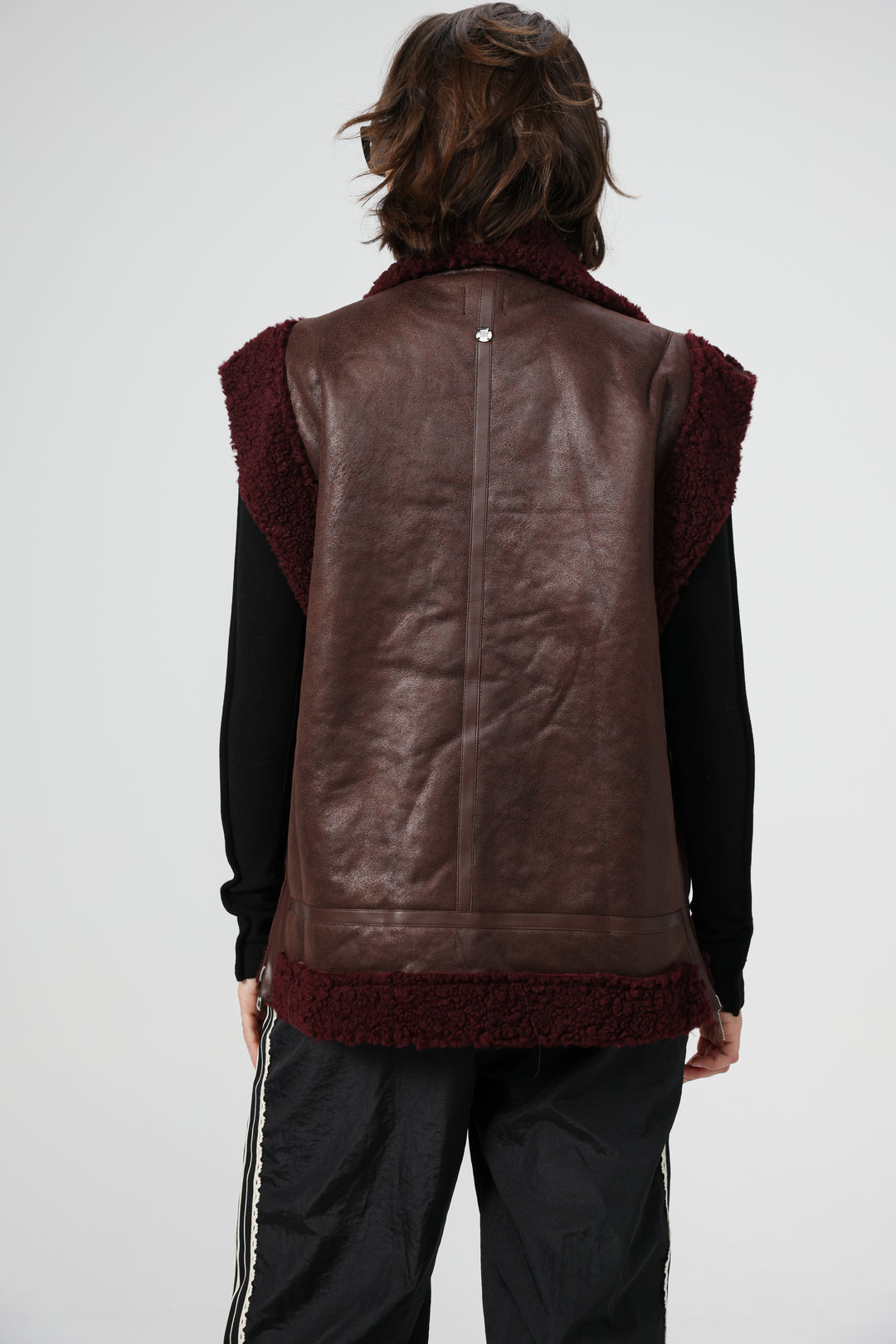 Faux Leather Wine Vest