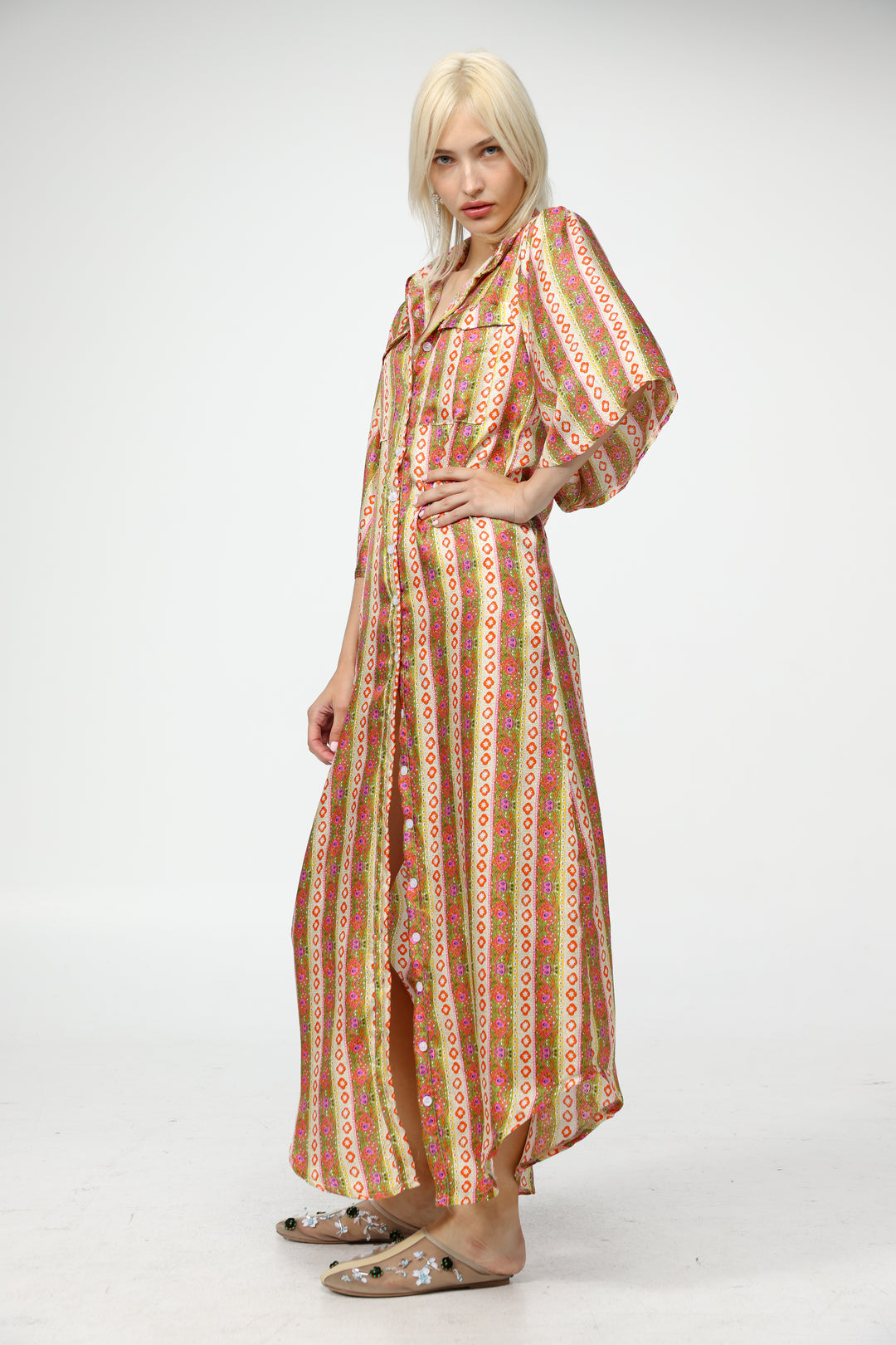Striped Maxi Shirt Dress