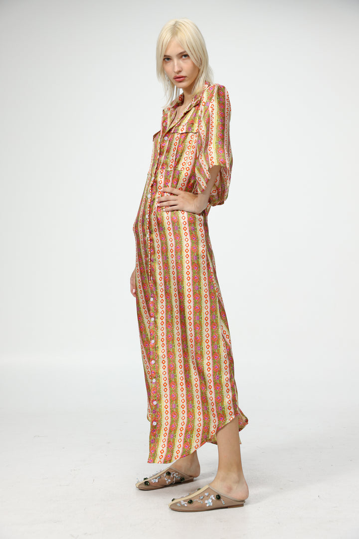 Striped Maxi Shirt Dress