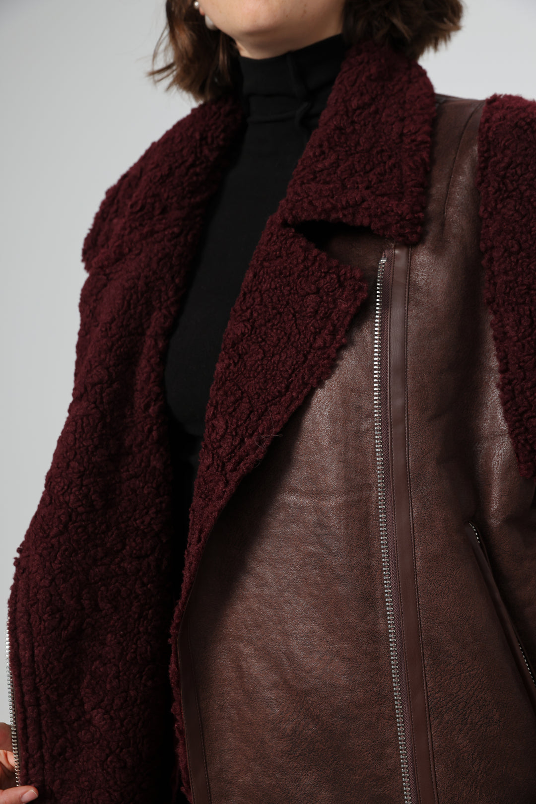 Faux Leather Wine Vest