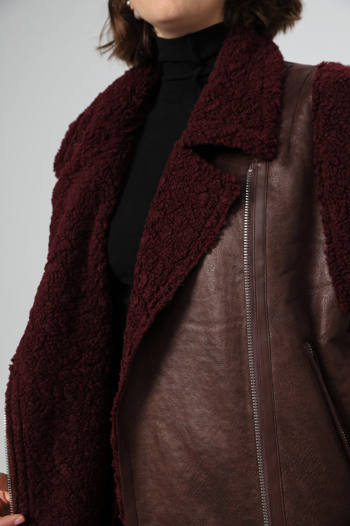 Faux Leather Wine Vest