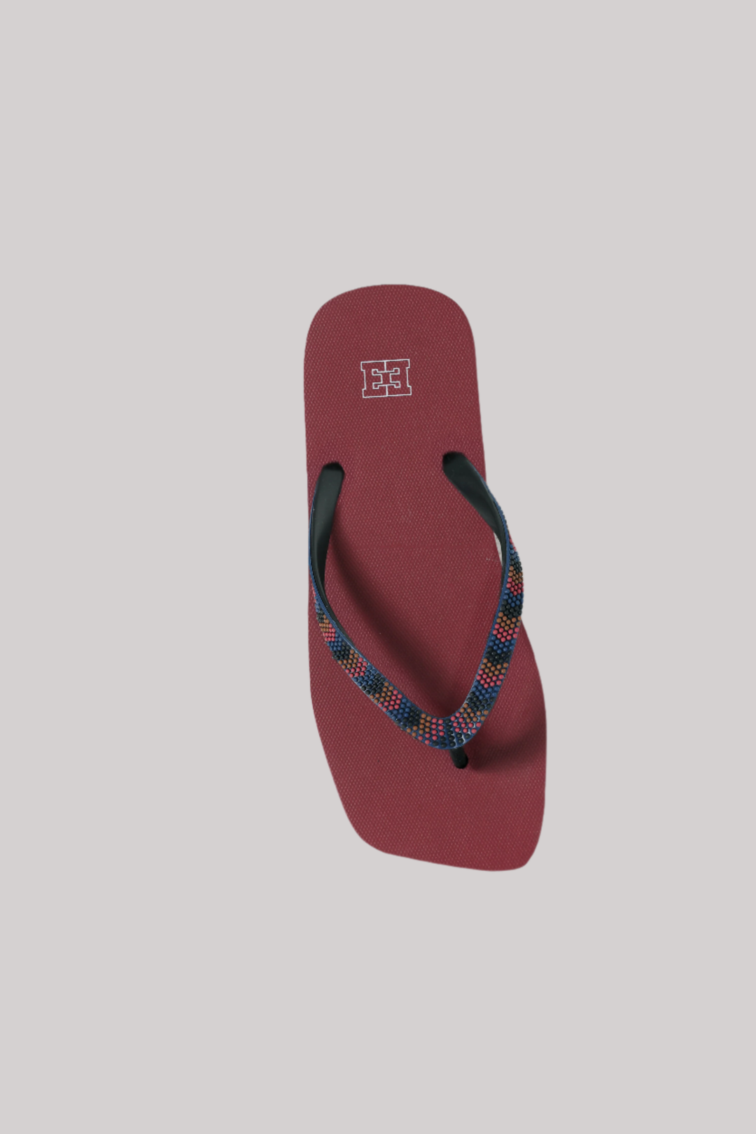 EE Wine Beaded Flip-Flops