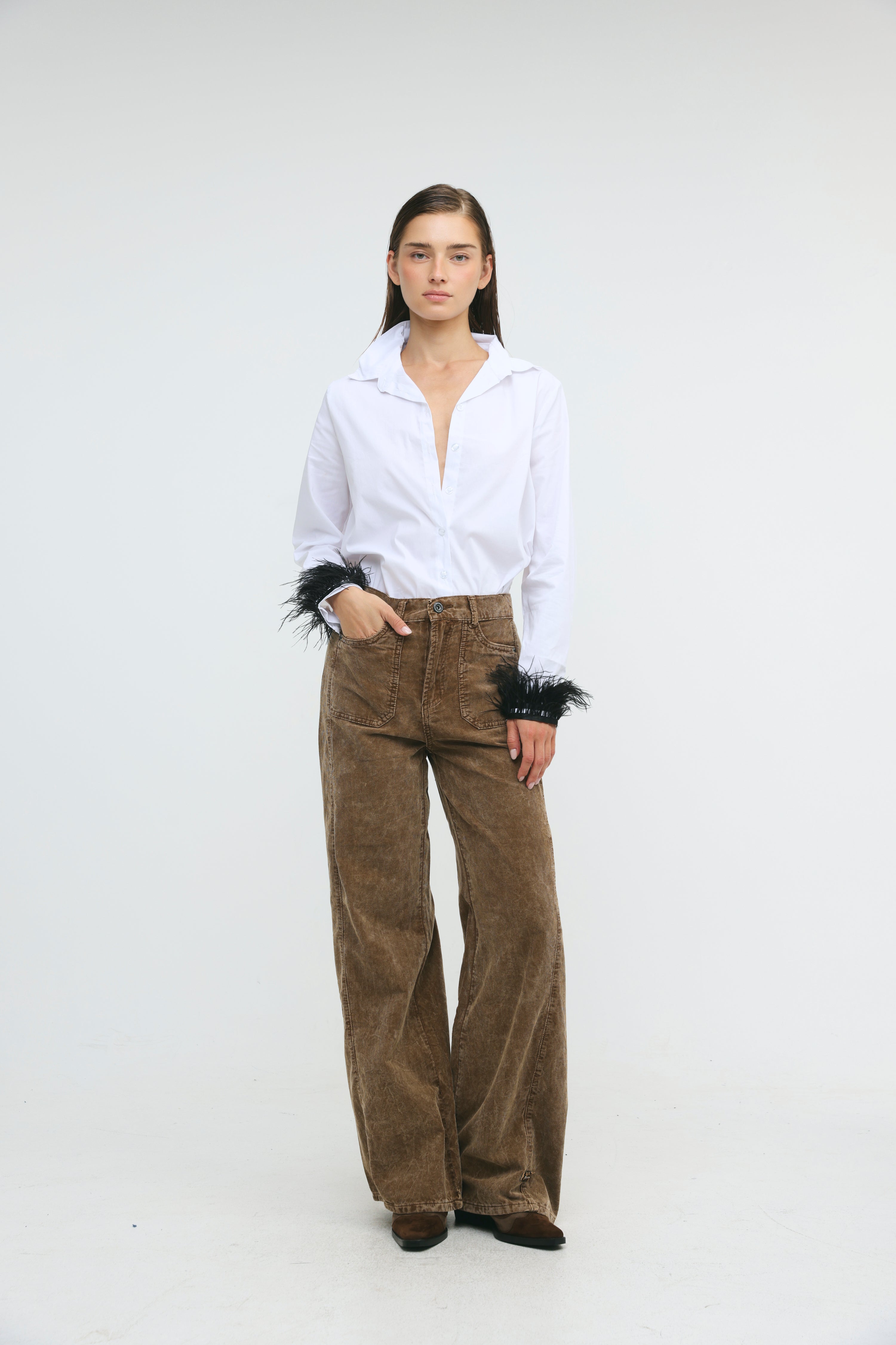 Star 546 Brown Corduroy Denim – SEESTARZ