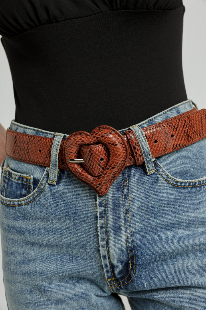 Leather Heart Brown Belt