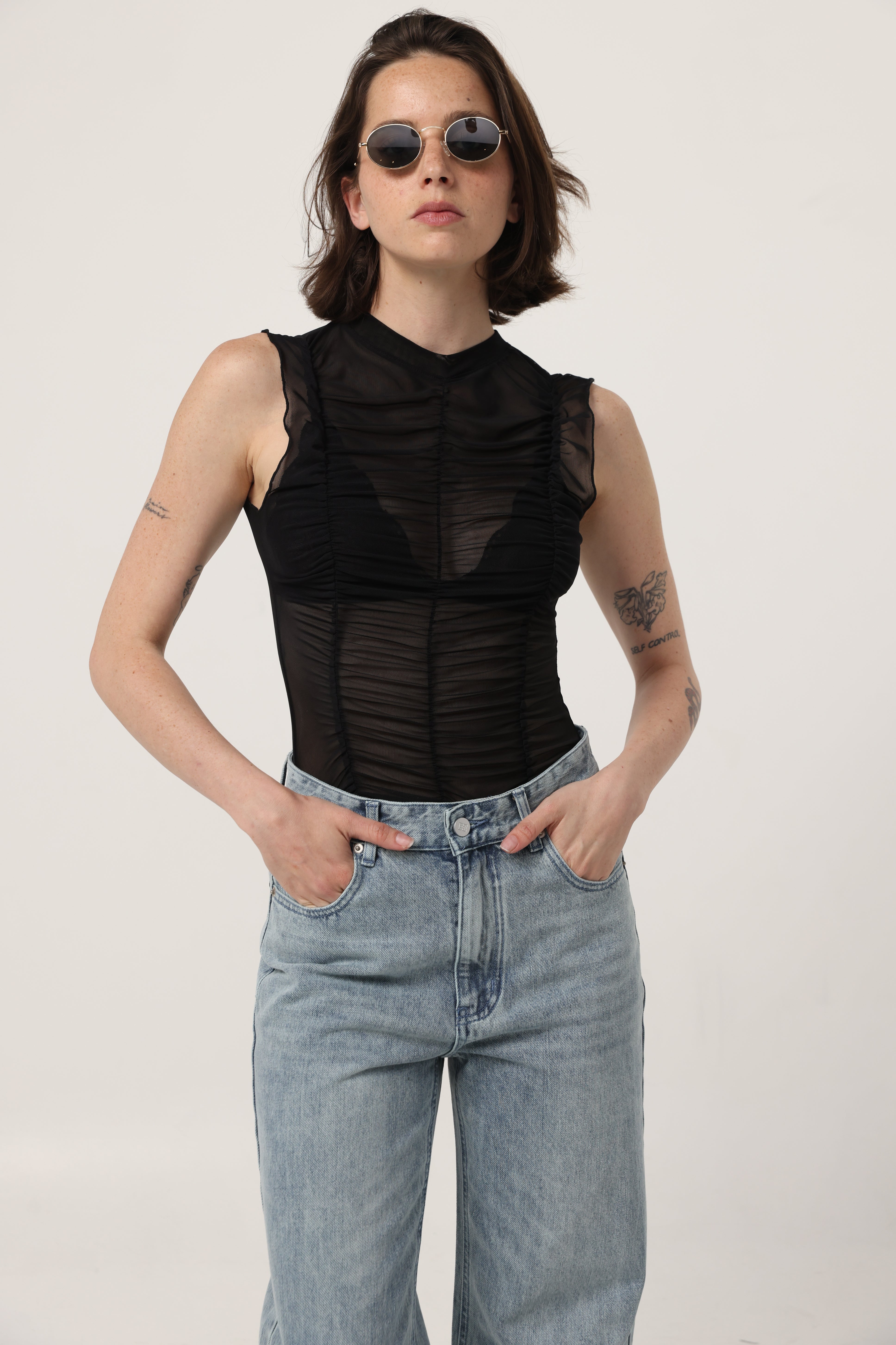 Touch Black Mesh Tank – SEESTARZ
