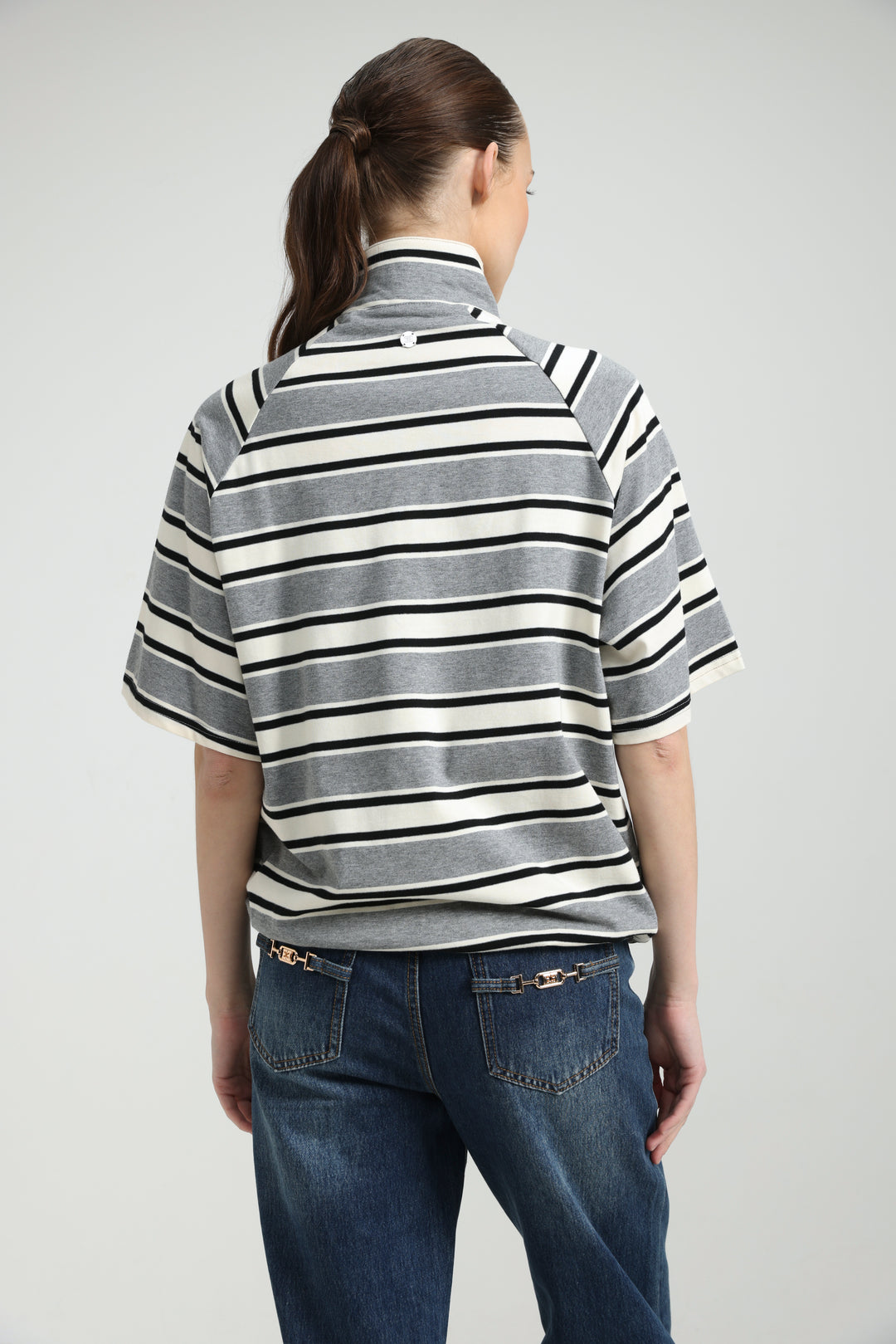 Adamon Grey Striped Polo