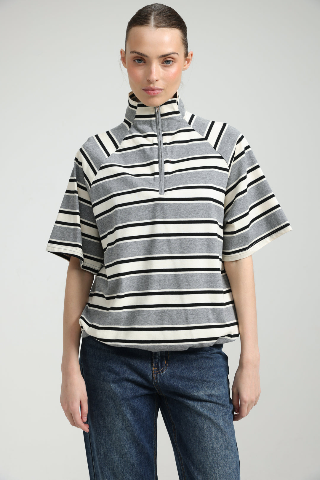 Adamon Grey Striped Polo