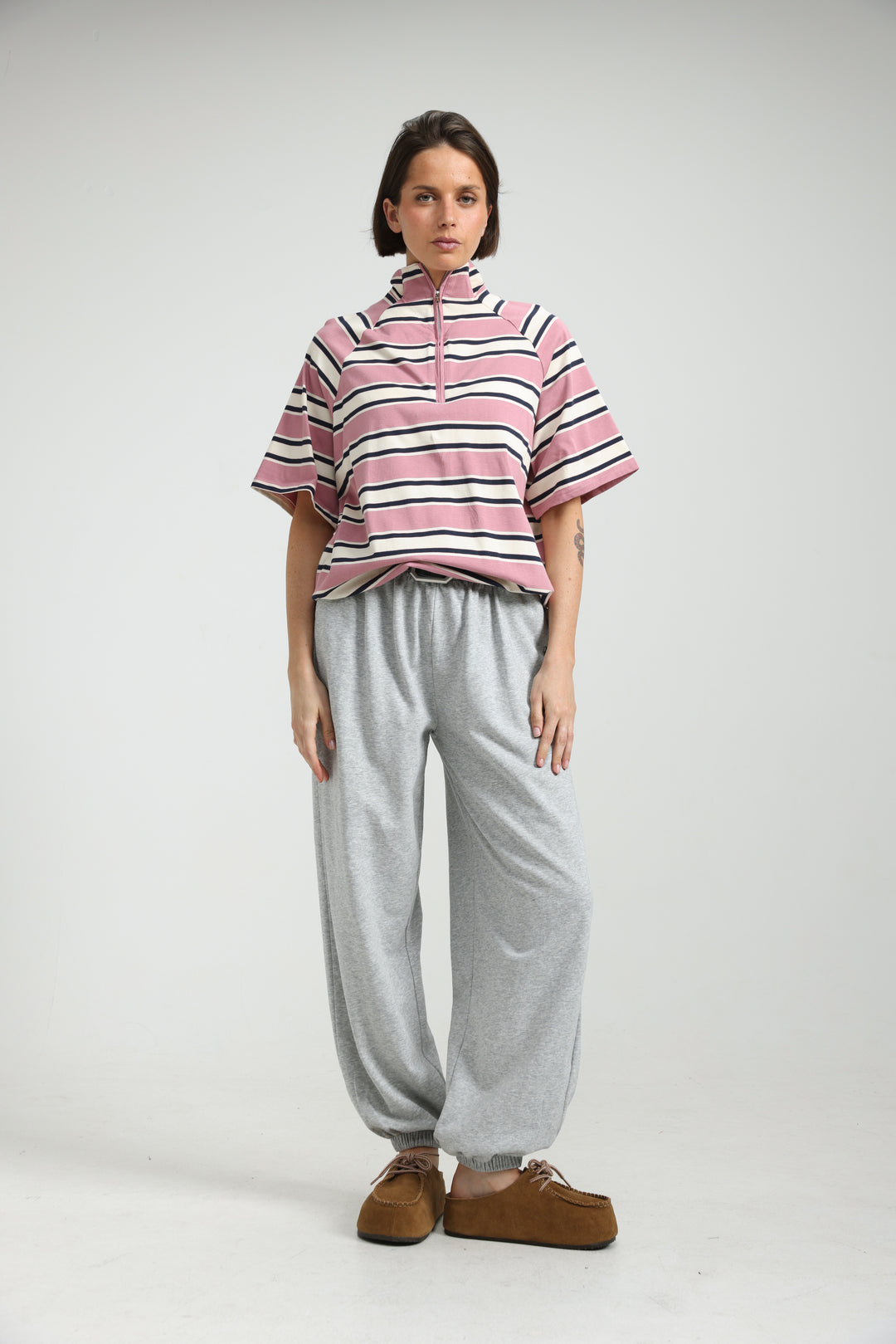 Adamon Pink Striped Polo