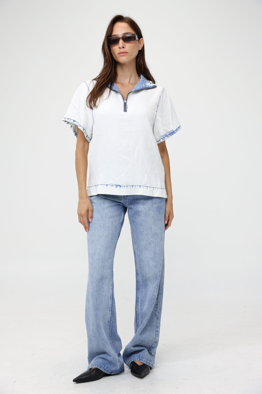 Adamon White Denim Polo