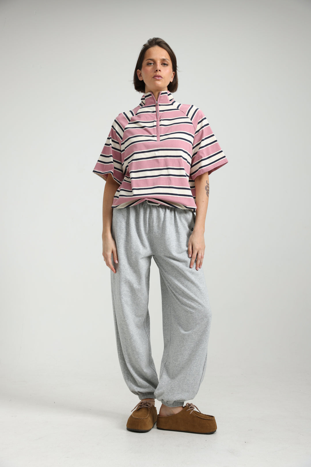Adamon Pink Striped Polo