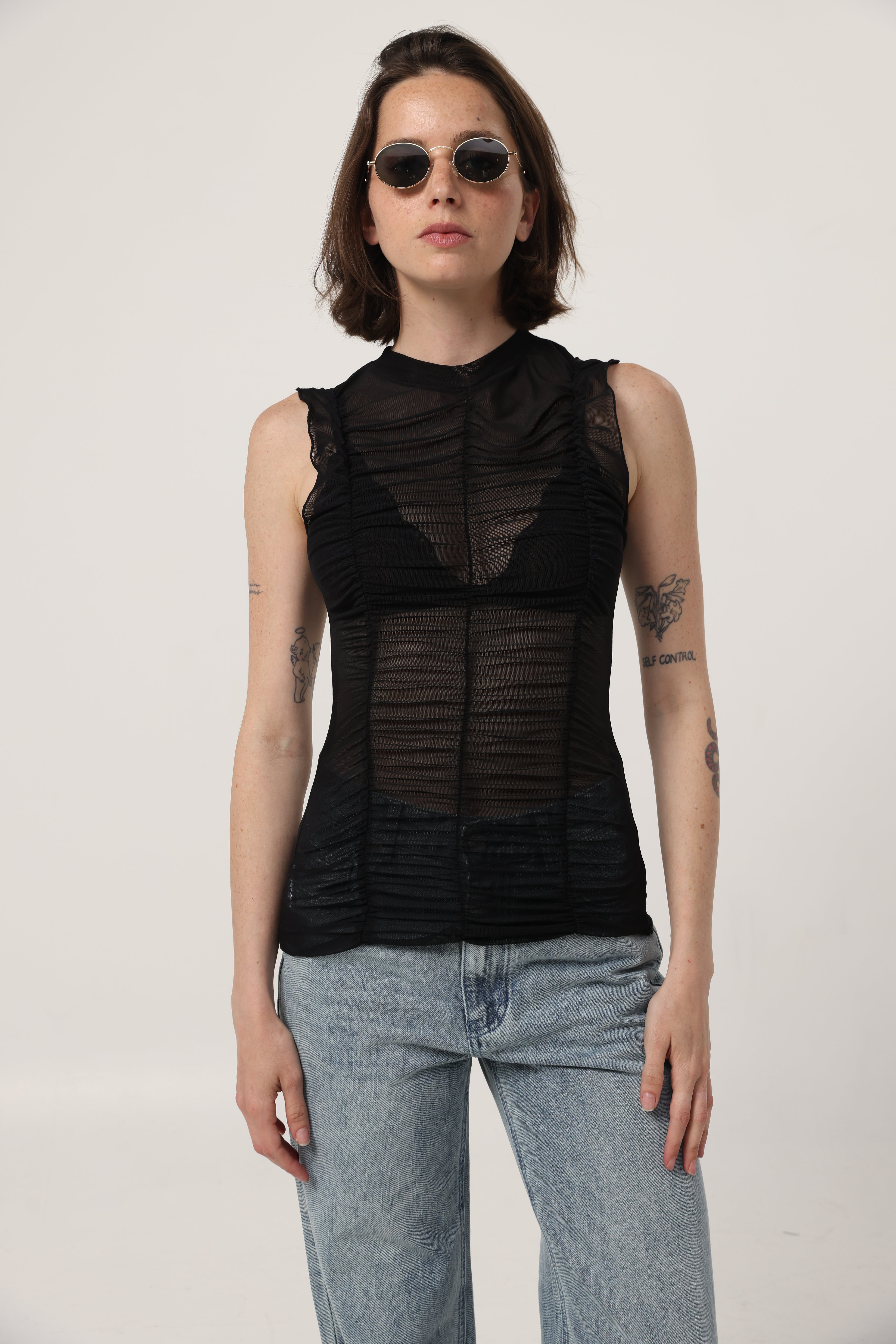 Touch Black Mesh Tank – SEESTARZ