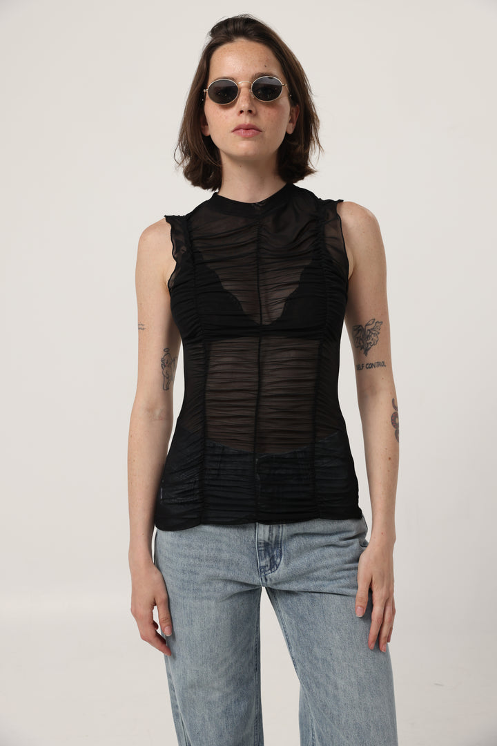 Touch Black Mesh Tank
