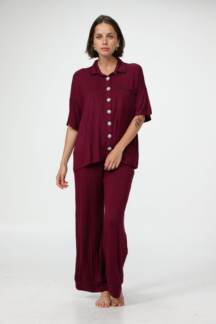 Digi Wine Pajama Set