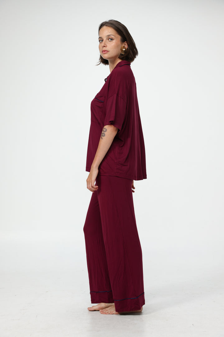 Digi Wine Pajama Set