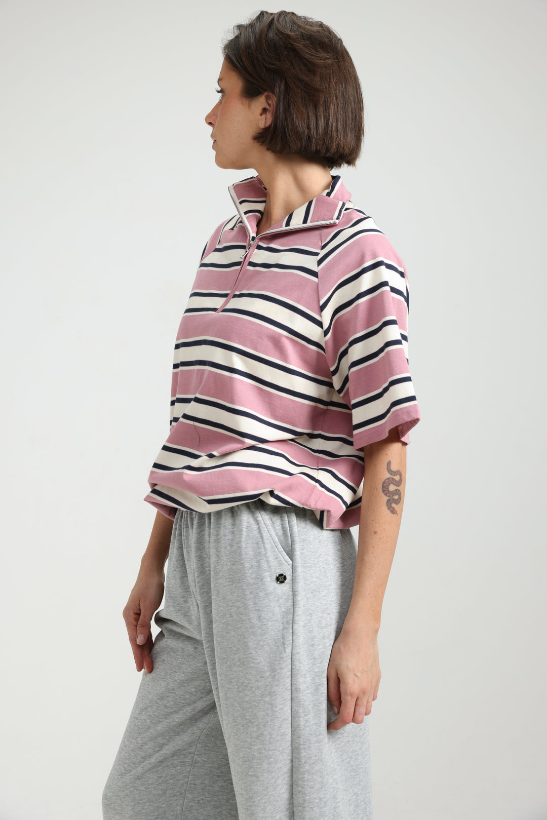 Adamon Pink Striped Polo
