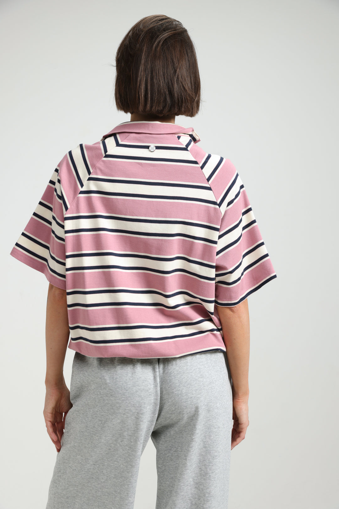 Adamon Pink Striped Polo