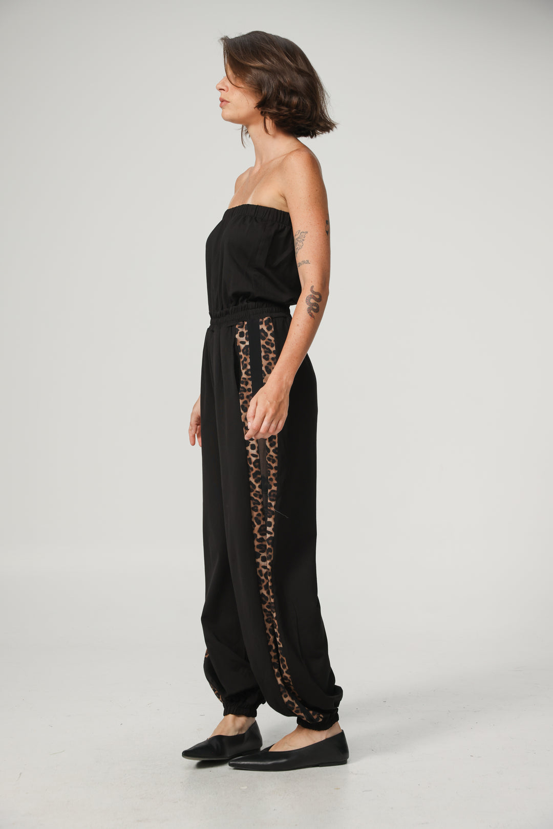 Bali Black/Leopard Jumpsuit