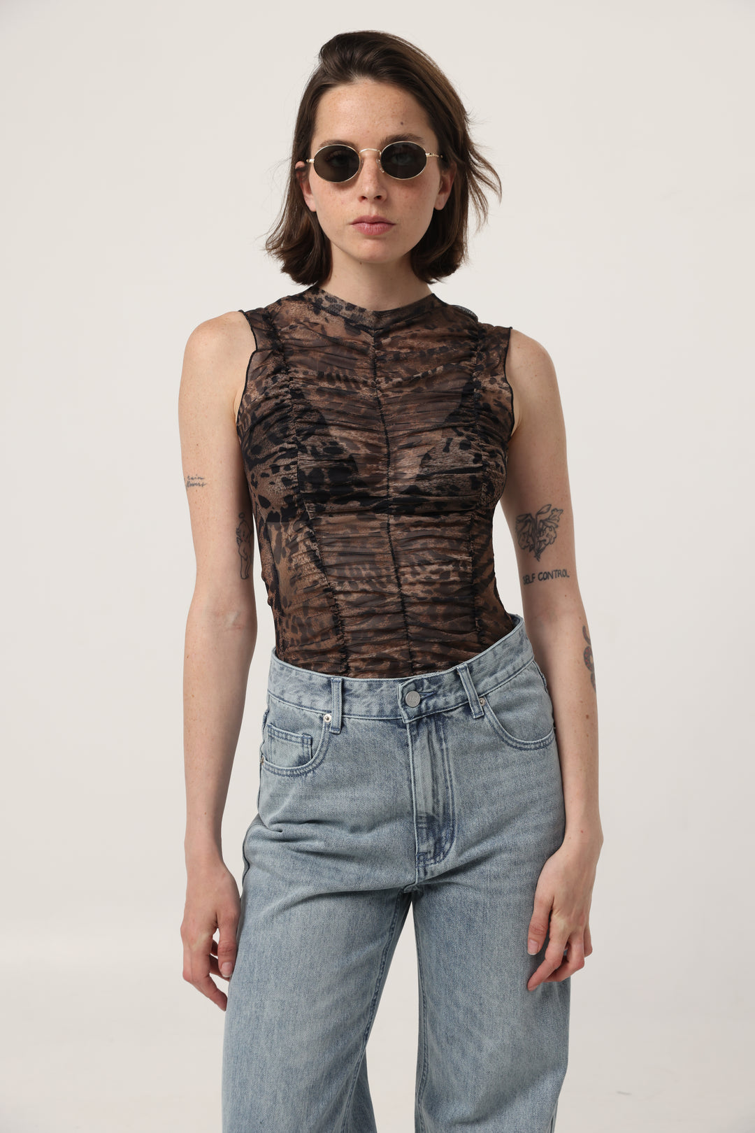 Touch Leopard Mesh Tank