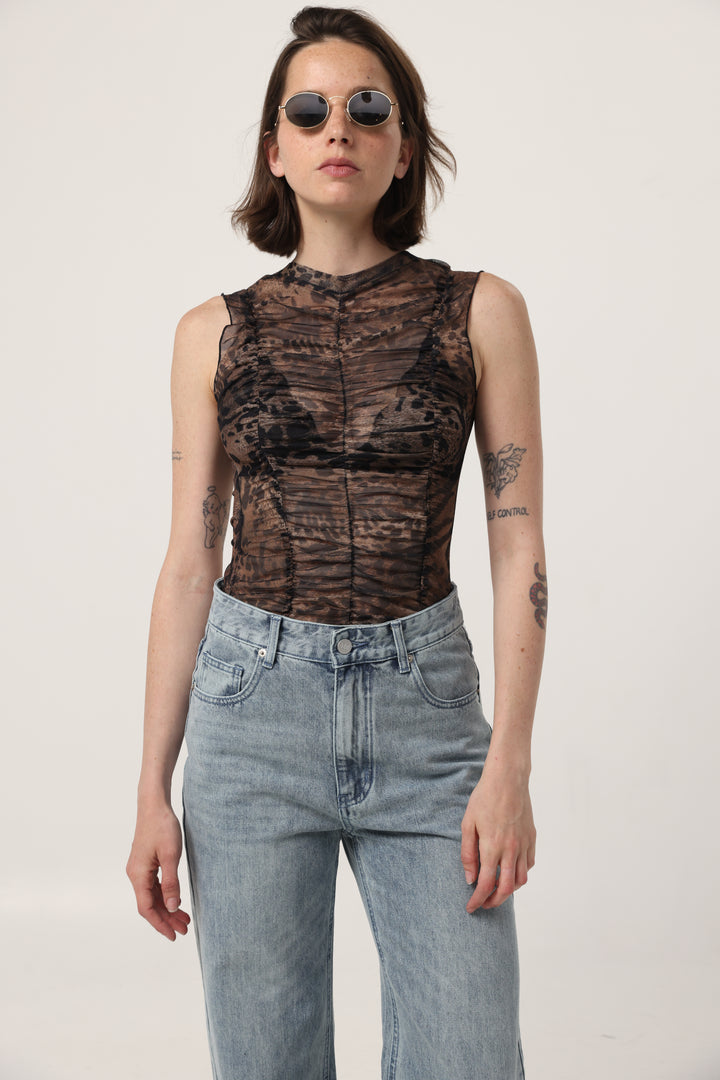 Touch Leopard Mesh Tank