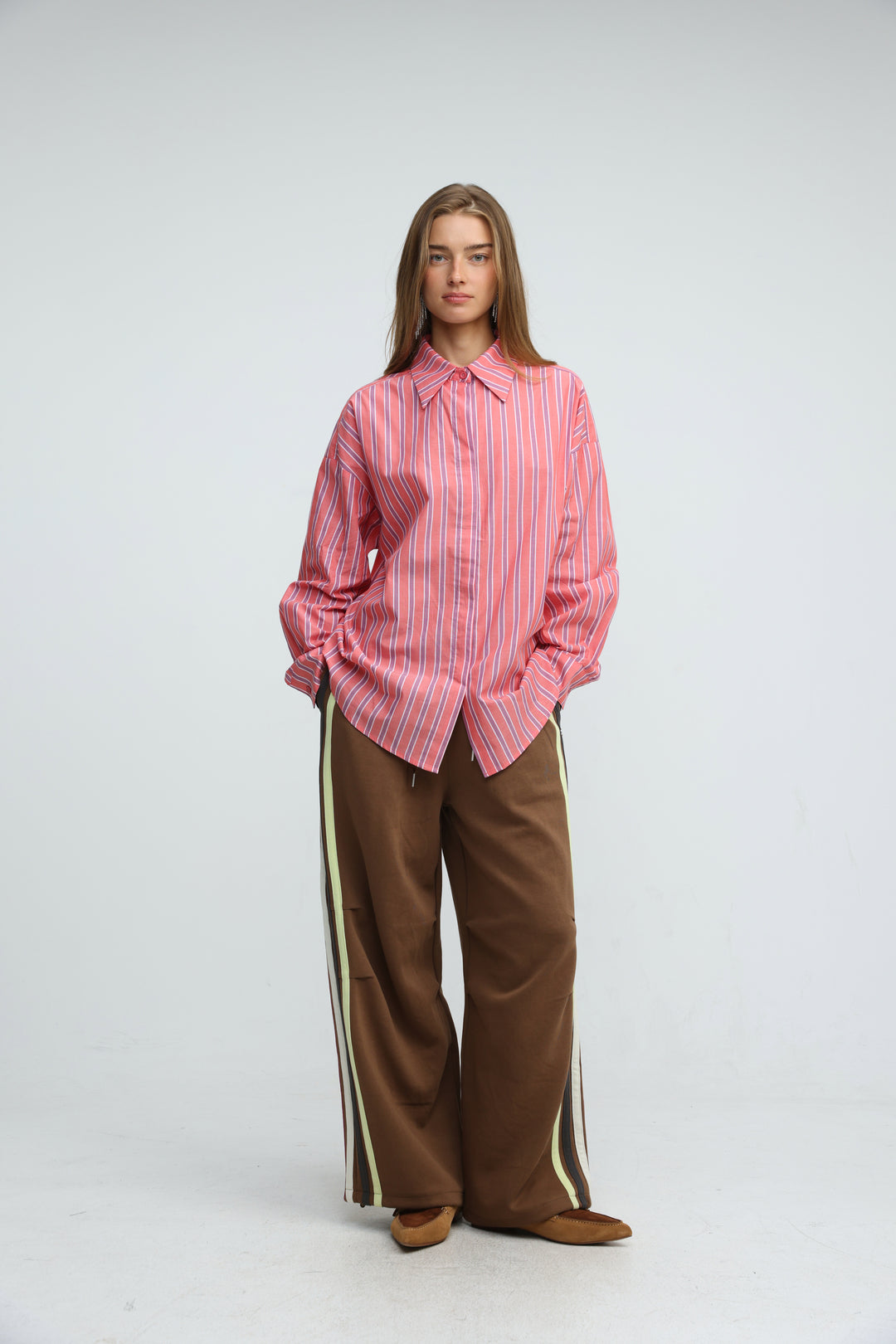 Relaxed Striped Pink Buttoned Shirt