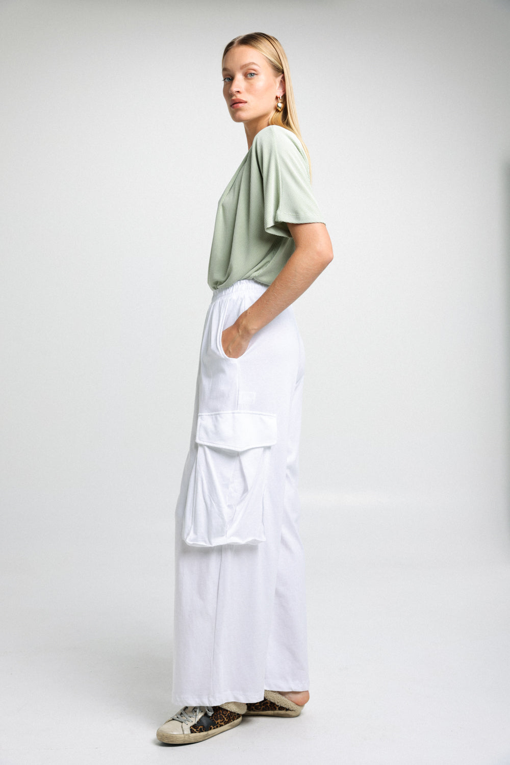 Cargo White Jersey Bottoms