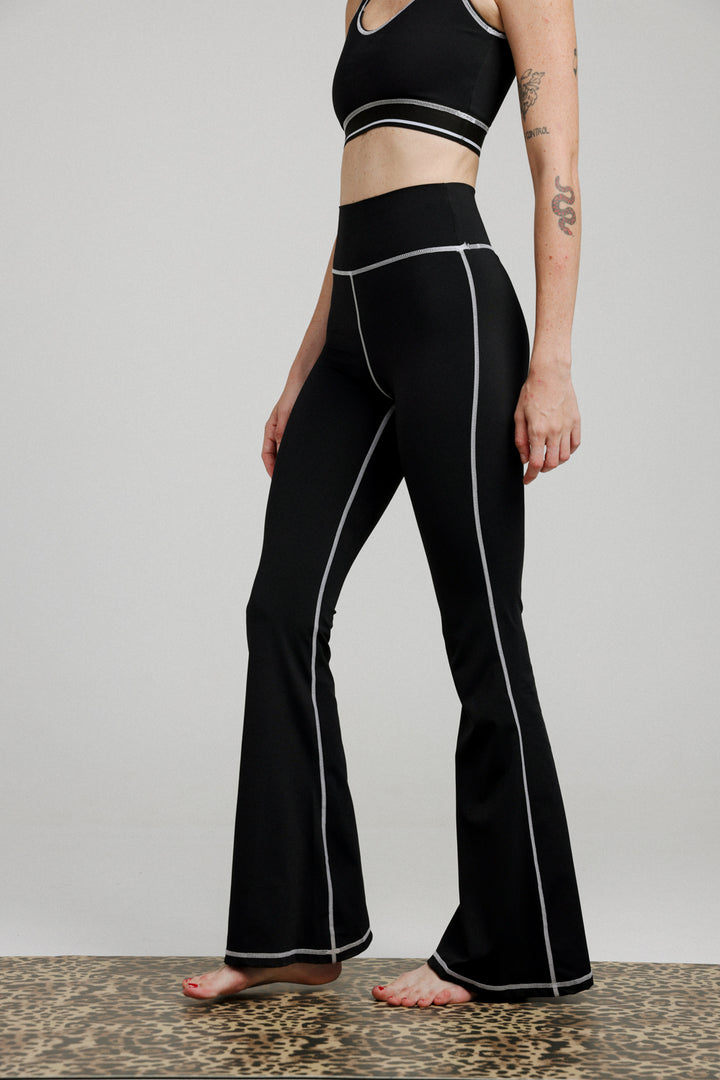 Hershko Black Flared Leggings