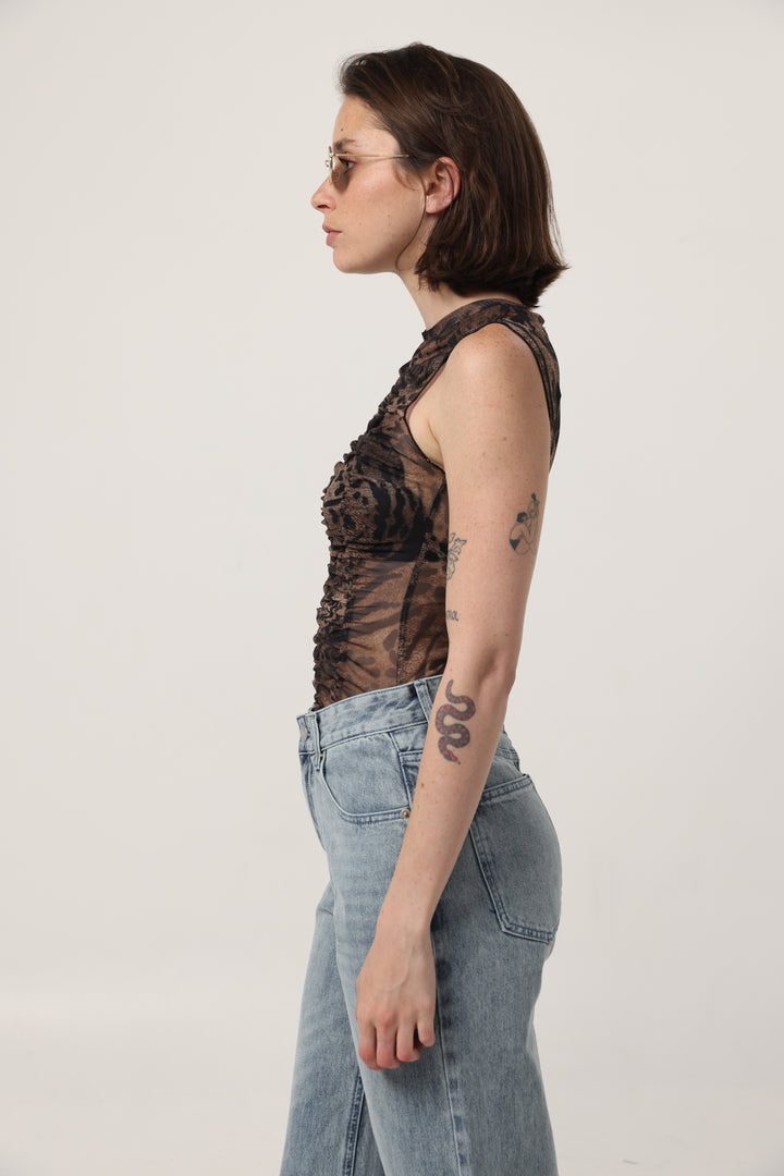 Touch Leopard Mesh Tank