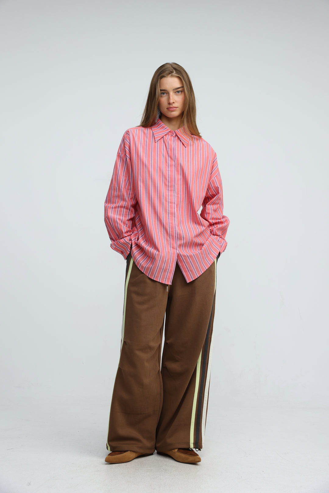 Relaxed Striped Pink Buttoned Shirt