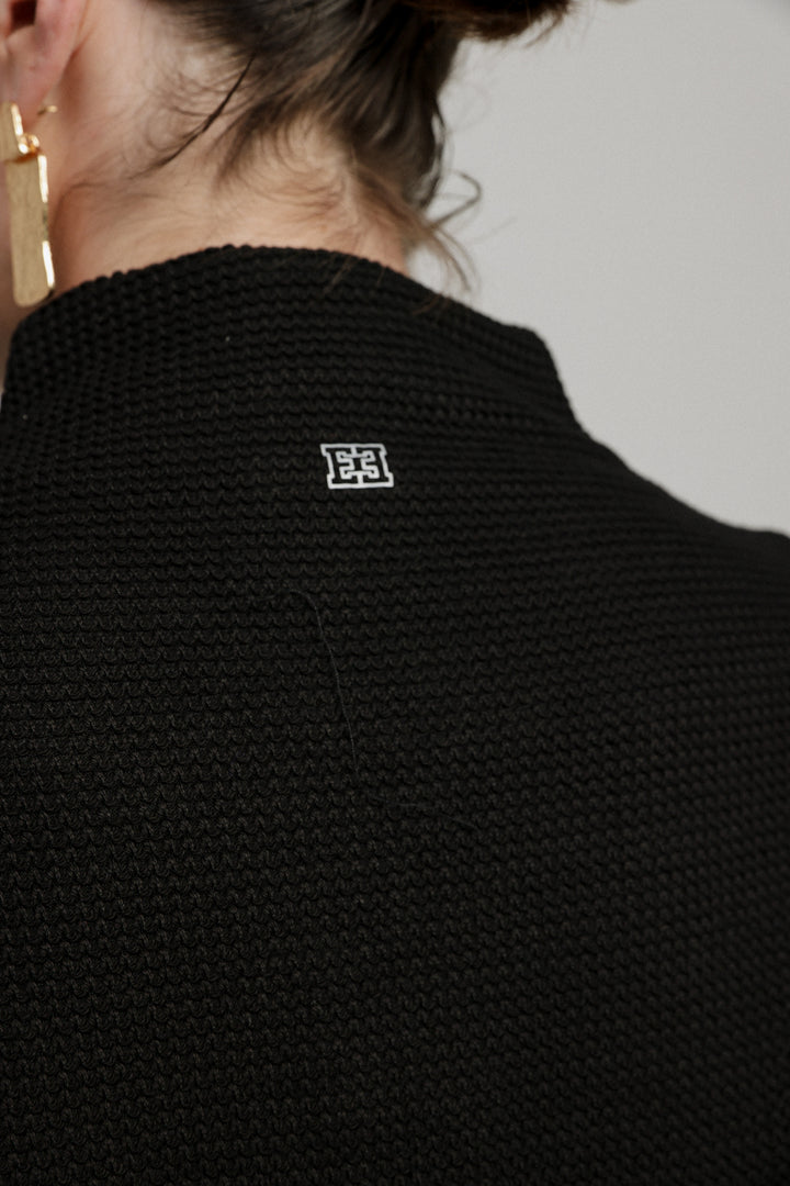 Winter Black Waffle Sweatshirt