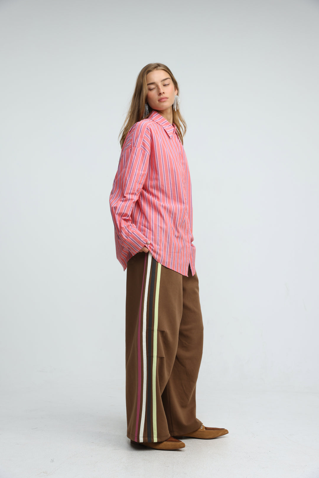 Relaxed Striped Pink Buttoned Shirt