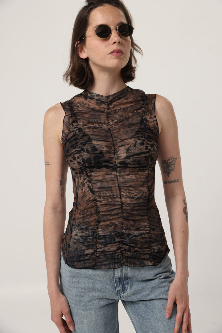 Touch Leopard Mesh Tank