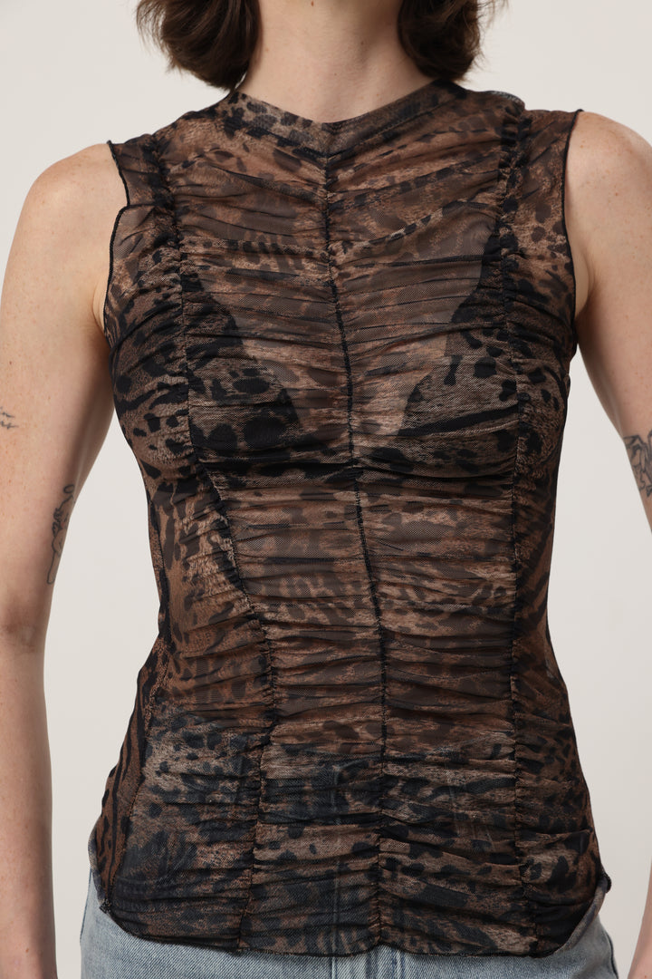 Touch Leopard Mesh Tank