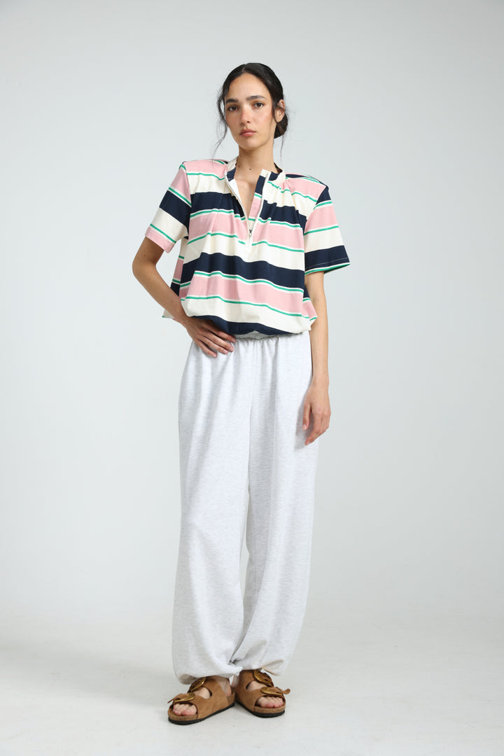 Charm Pink Striped Polo
