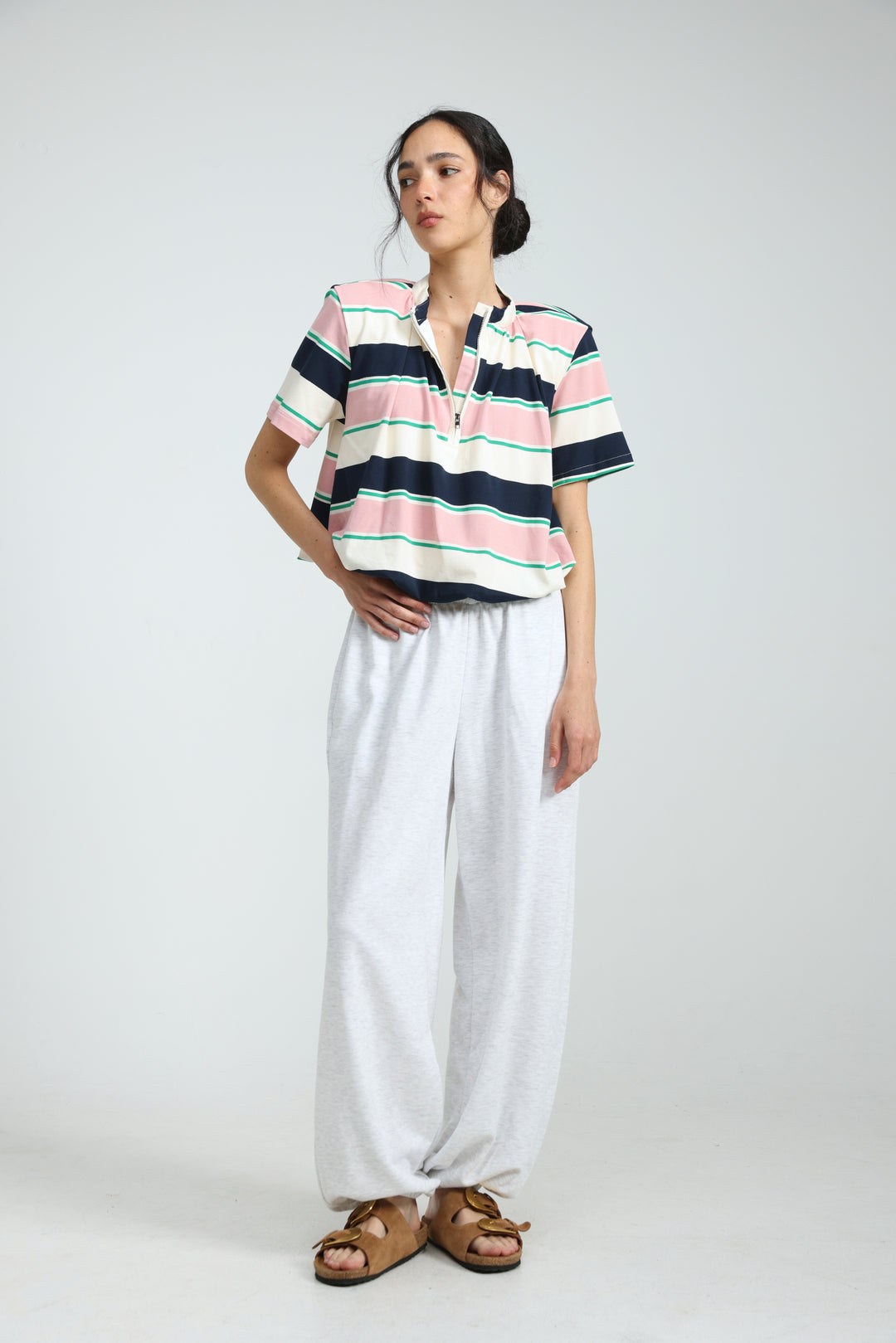 Charm Pink Striped Polo