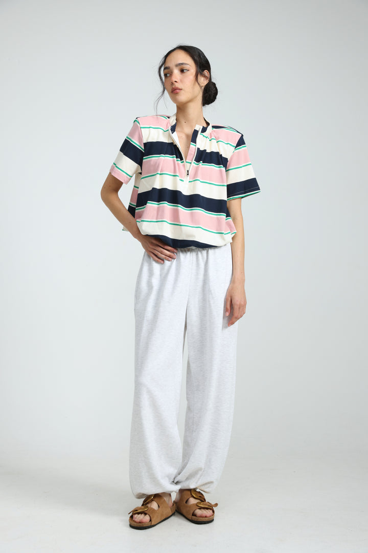 Charm Pink Striped Polo