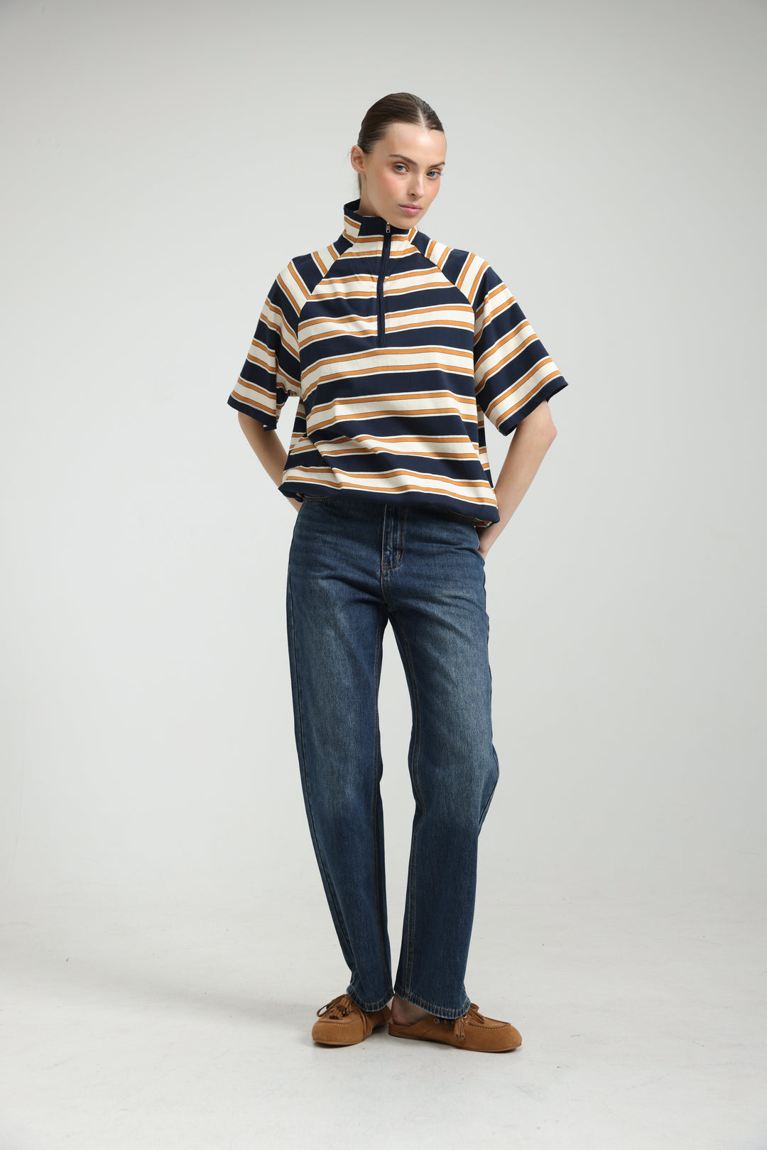 Adamon Navy Striped Polo