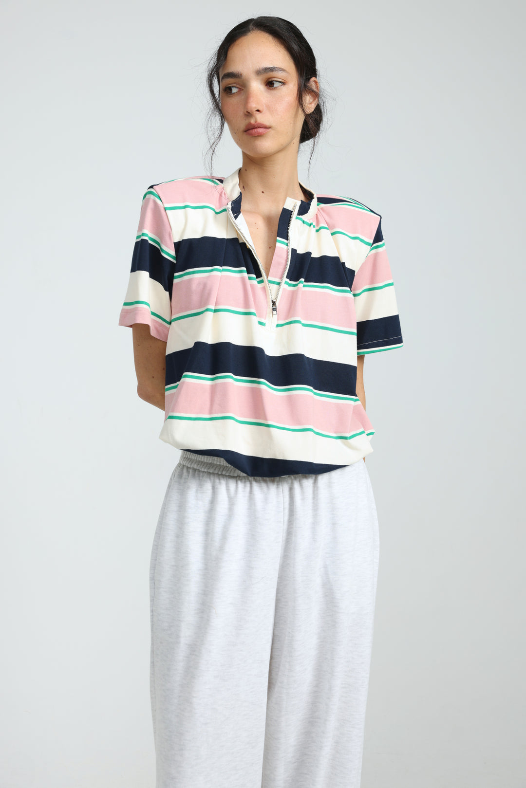 Charm Pink Striped Polo