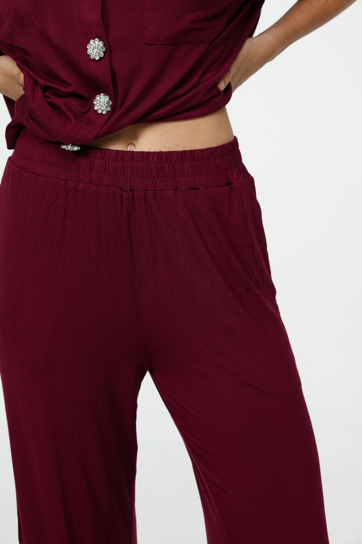 Digi Wine Pajama Set