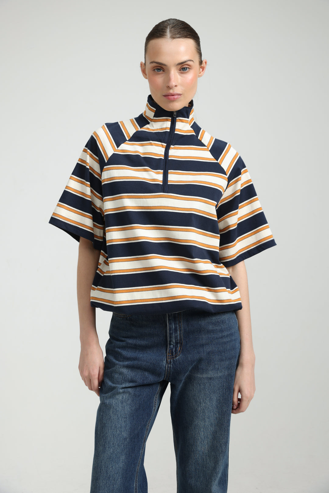 Adamon Navy Striped Polo