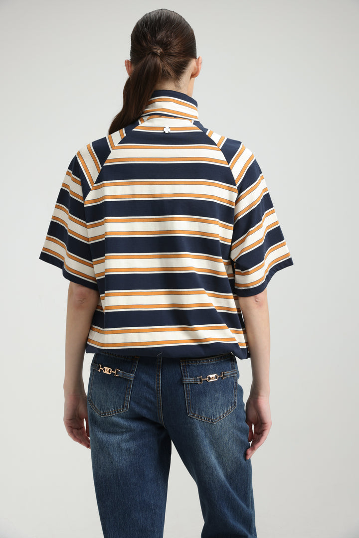 Adamon Navy Striped Polo