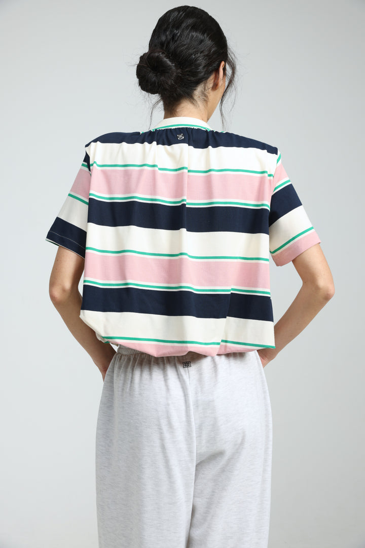 Charm Pink Striped Polo